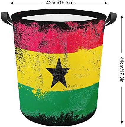 Grunge Zastava Gana korpa za veš sklopiva kanta za skladištenje korpa za veš korpe za odeću za kućne spavaonice