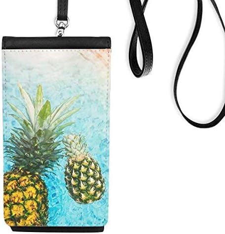 Ananas crveno plodovi Slika Plava voda Telefon novčanik torbica Viseće mobilne torbice Crni džep