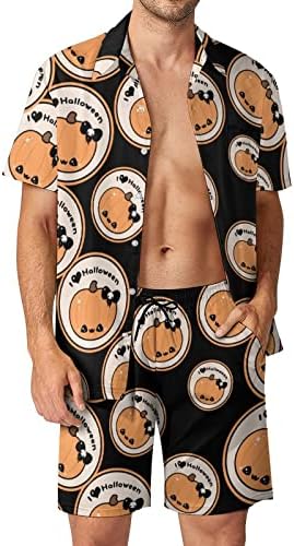 Volim Halloween muške majice i hlače s kratkim rukavima i hlače za kratke hlače Ljetna plaža Outfits labavi staza