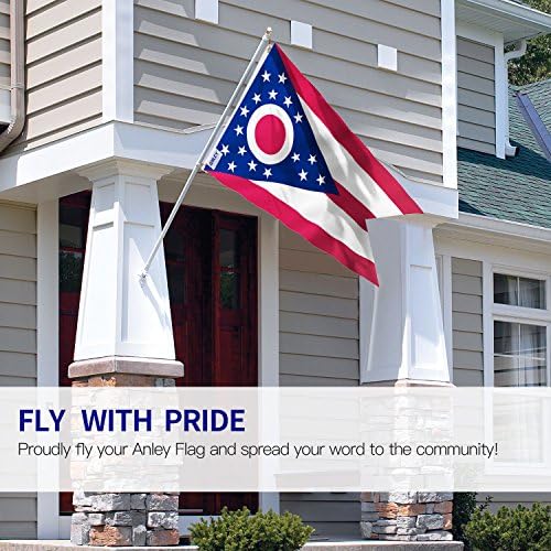 Anley Fly Breeze 3x5 stopala Ohio Državna poliesterska zastava - živopisna boja i izblijedjela - platnena zaglavlje i dvostruko ušiveni