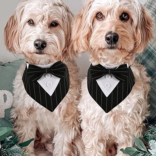 Pas Tuxedo Bandana Podesivi ovratnik za pse sa lukom za pse vjenčani attire pas formalni outfit rođendan cosplay zabava za male srednje