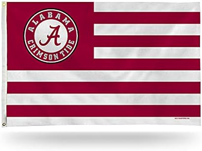 RICO Industries NCAA Alabama Crimson zastava zastava 3 'x 5' zvijezde i pruge zastava bannera - zatvoreni ili vanjski ukras