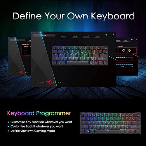 RK61 žičana 60% mehanička tastatura za igre RGB sa pozadinskim osvjetljenjem Ultra-kompaktna vruća zamjena braon prekidač Bijela