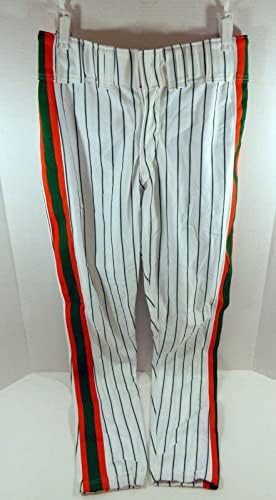 1992 New York Mets Bret Saberchagen # 18 Igra Polovne bijele hlače Svetog Patricka 35 1 - Igra Polovne MLB hlače