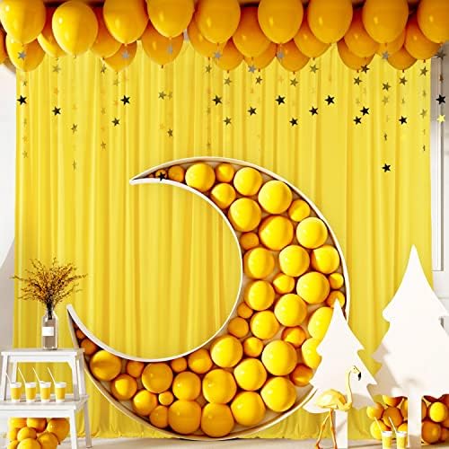 Žuta pozadina zavjesa za zabave bez bora limunske žute foto zavjese pozadina zavjese dekoracija tkanine za rođendansku zabavu vjenčanje Baby tuš 5ft x 7ft, 2 ploče