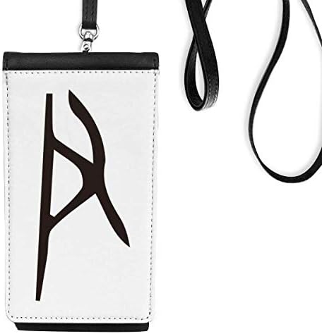 Natpis za kosti Chinese Cheines Clay Yin Telefon novčanik torbica Viseći mobilni torbica Crni džep