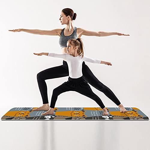 Debela neklizajuća Vježba & amp; fitnes 1/4 prostirka za jogu sa printom mačjih životinja za jogu Pilates & amp; Vježba fitnesa na