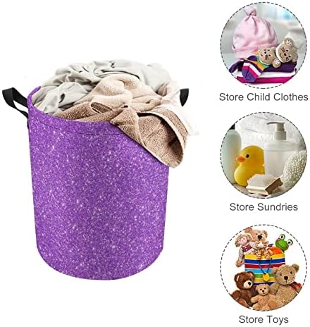 Veš Hamper Božić Purple Glitter prljava odjeća Storage Basket Bling sklopivi vodootporan igračka Organizator za dječake i djevojčice
