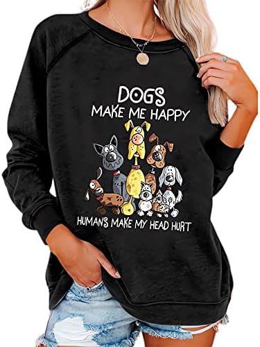 Psi me čine sretnim ljudima čine da mi glava boli košulju dugim majicama dugih rukava ljubitelji pasa majice za žene