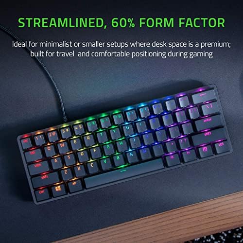 Razer Huntsman Mini 60% Gaming Keyboard: brzi prekidači za tastaturu - optički prekidači za klik - Chroma RGB rasvjeta - PBT Keycaps