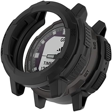 AWADUO kompatibilan sa Garmin Instinct Crossover zaštitnom futrolom, Smartwatch PC zaštitni poklopac futrola meka ljuska crna dodatna