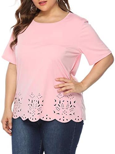Prevelizirani ljetni casual vrhovi za žene izdužene tuničke košulje okrugle vrat kratkih rukava majica čvrste labave bluze