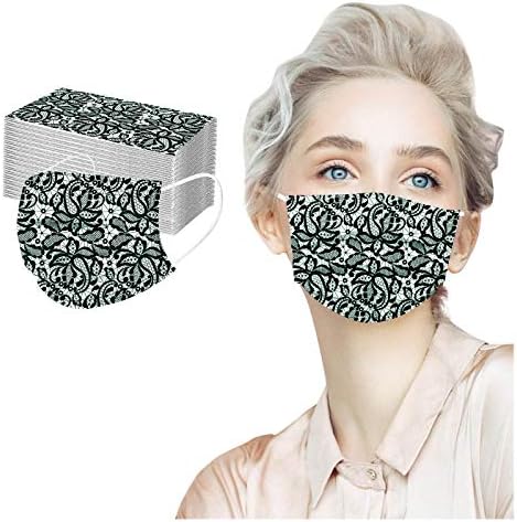 Odrasli 10/100 pakovanje čipkaste štampane jednokratne Face_Masks 3-slojni prozračni Face_Protection sa elastičnom ušnom petljom