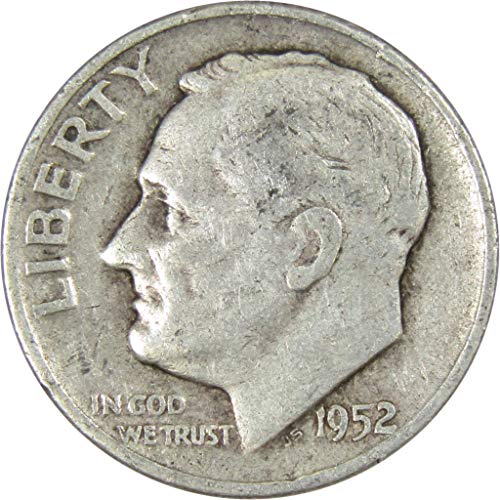 1952 D Roosevelt Dime AG O dobrom 90% srebra 10C Kolekcionar američkog novčića