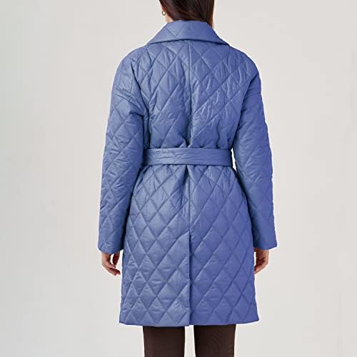 UOFOCO Ženska zimska nadogradnja pune dužine lagane kapute, dugih rukava čvrstog boja grijane flanelne fleke niz jakne