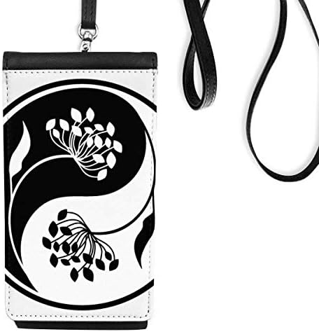 Kultura yin-yang crni bijeli cvjetni telefon novčanik torbica viseći mobilni torbica crnog džepa