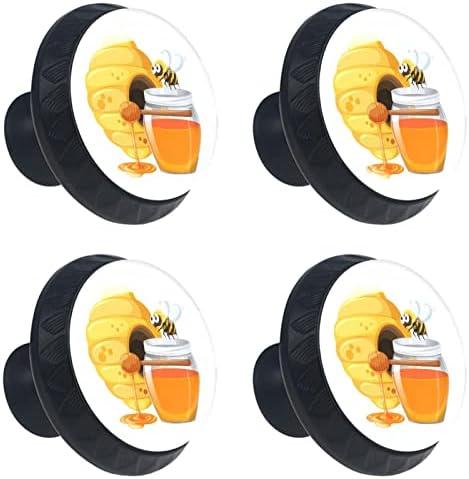 TYUHAW okrugla ladica povlači ručku štampanje tegle za pčelinji med sa vijcima za kućne ormare vrata Kuhinjski kancelarijski sto ladica