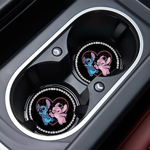 Car Cupholder Coaster upijaju 2 pakovanja slatka smiješna zabavna crtana crna gumena nova novog držača za automobilska čaša Dekor