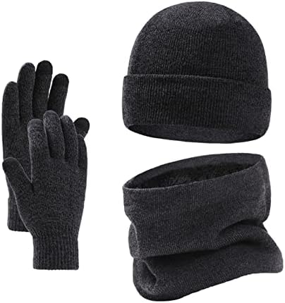 Muškarci Zimske rukavice HAT odijelo Topli šal na dodirnim zaslonom na dodir Podesite toplije vrat Debeli pleteni kapice Postavite šal za djevojke za djevojke