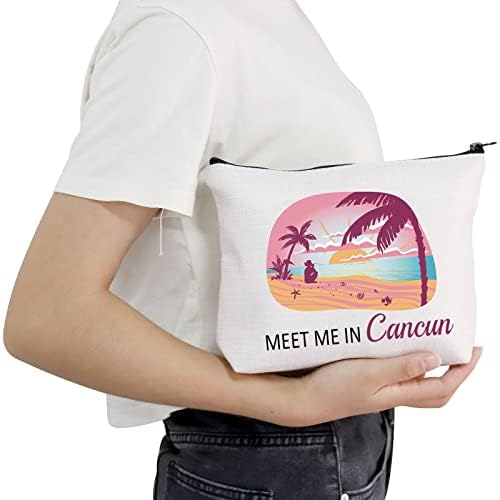 POFULL Cancun poklon za odmor Meksiko Cancun Bachelorette poklon Upoznajte Me U Cancun putnoj kozmetičkoj torbici