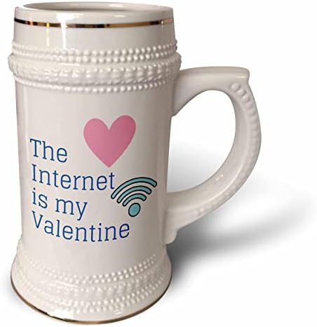 3Droza Slika srca sa tekstom interneta je moja valentinova - 22oz Stein krigla