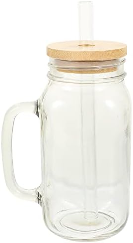 UPKOCH Mason Jar šalice sa poklopcem slamka Mason Jar šalice sa ručkom redovne usta Mason tegle za piće čaše za kafu flašu vode za