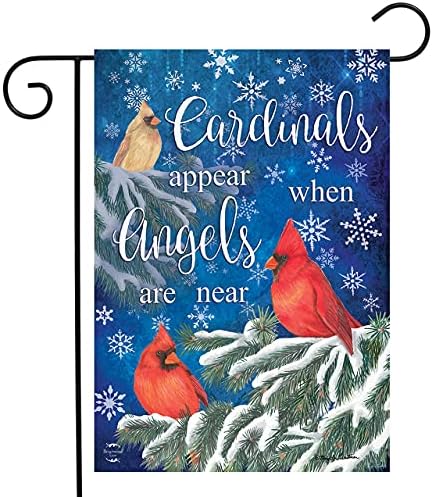 Kardinali se pojavljuju zimski vrtni zastava Snježne pahulje 12.5 X 18 Briarwood Lane