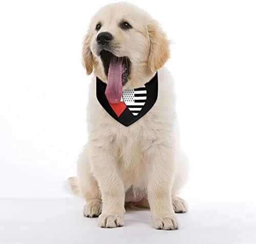 Čile i crna američka zastava Dog Bandana Podesivi ovratnik za kućne ljubimce Slatki trokut Kerchief za pse mačke