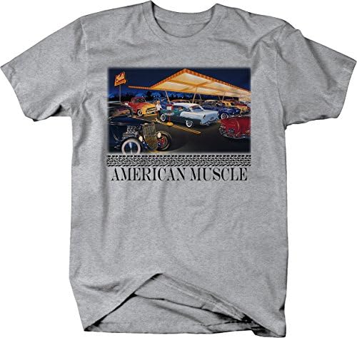 Američki mišićni klasični vrući automobil za automobile za automobile - u krstarenju grafički majica za muškarce
