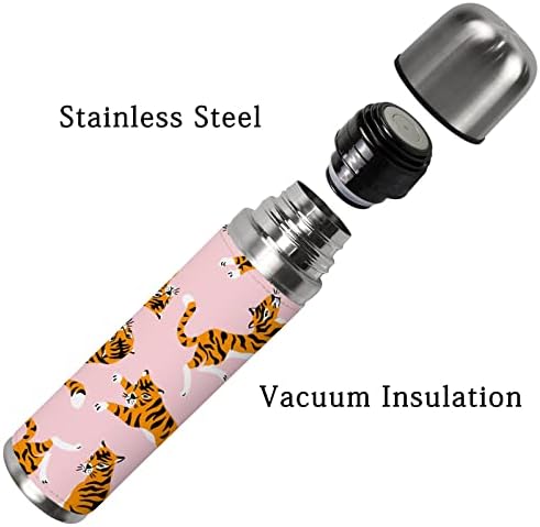 Vantaso boce za vodu Izolirana slatka tigra životinja ružičasta koturalica vakuumska koturaljka za vakuum 500ml 17 oz za sportsko planinarenje