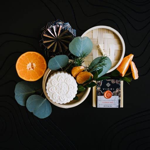 Viori Citrus Yao šampon Bar, regenerator Bar, i bambus držač Set - ručno izrađen sa Longsheng riža voda & prirodni sastojci - bez