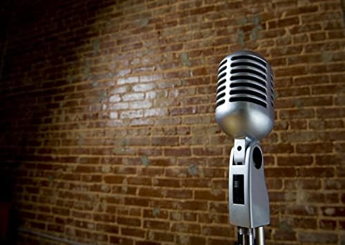 Loccor tkanina 9x6ft muzička pozadina Vintage mikrofon zid od cigle fotografija pozadinska muzika tematska zabava Rock n Roll ukrasi