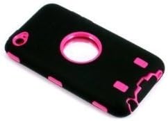 SMILE CASE Full Protecst Case crna na vrućoj ružičastoj boji za iPod Touch 4 4G iTouch 4 4G sa kaišem