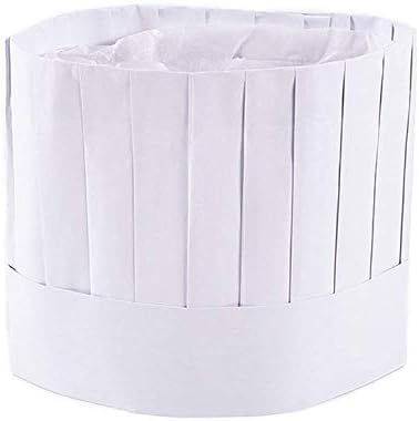 Tytroy Set od 10 bijelih podesivih papirnih visokih kuharskih šešira kuhinja kuvanje i pečenje Hrana Zabava školski časovi ugostiteljstvo