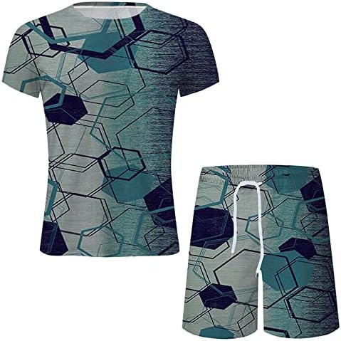 Muška sportska majica i kratke hlače 2pc Set Fashion O-izrez 3D Print majice s kratkim rukavima Kratke komične komisije