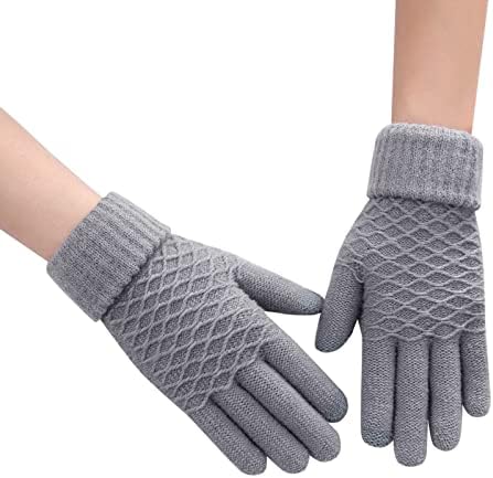 Zimske rukavice muškarci za žene hladno vrijeme, rukavice za žene vunene pletene toplim dodirnim zaslonom Termalne rukavice A-a