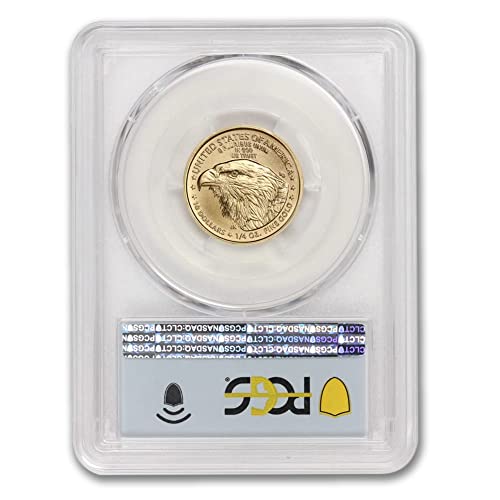 2022 Nema oznake mente 1/4 oz Gold American Eagle MS-70 od strane Državnog zlata od zlata u milijunima od 10 pcgs ms70