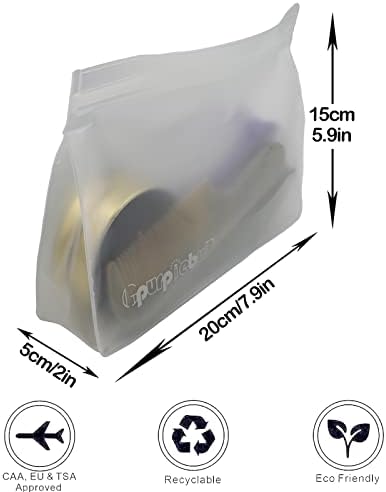 Gpurplebud 6 pakovanje Clear Toalet torbe, Peva materijal nepropusna TSA 3-1-1 Odobrene vrećice sa zatvaračem u kvarcu, sigurnosne