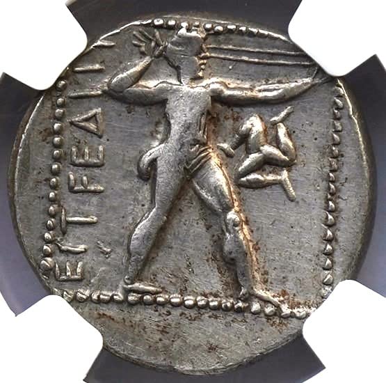 GR 380-325 BC drevni hrvači i Slinger ovjereni grčki retkijski srebrni novčić Stater vrlo fini NGC