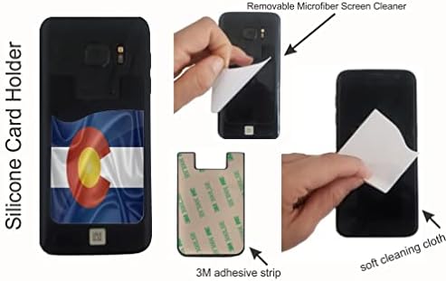 Kolorado Dnevna zastava - Silikonska 3M ljepljiva kreditna kartica Novčanica Novčanica za iPhone / Galaxy Android telefonski telefon