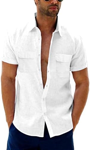 Muška ležerna gumba Down majica kratkih rukava pamučna pamučna majica na plaži Revel Majica majica sa džepom