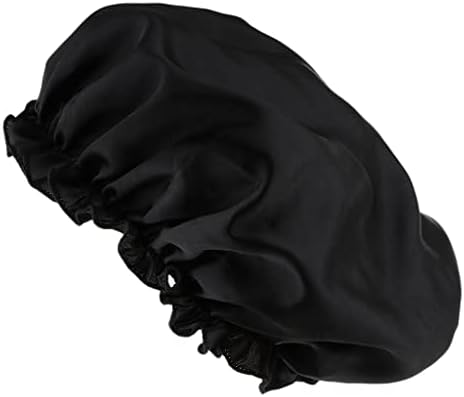 Colcolo 2x dugačka njega za kosu žene Solid Bonnet noćni šešir crni, kako je opisano