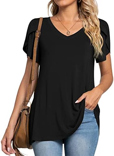 Anymeet 2023 ženske ljetne majice Casual kratki rukav Tunic Top za gamaše labava plaža osnovna bluza Tee