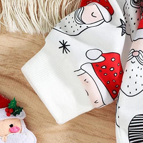 Toddler Boys Girge Božićni dugi rukav Cartoon Santa pulover Dukserice vrtogla