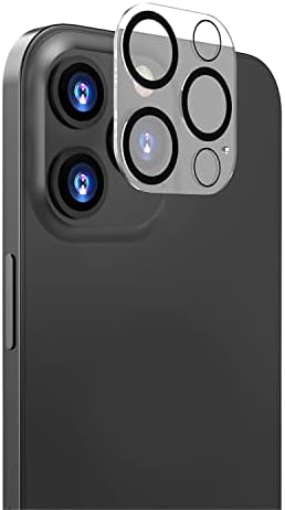 [2 Pack] Kamera kaljeno staklo zaštitni Film za sočivo za iPhone 12 Pro Max 6.7 inch Case Friendly nova verzija otporna na ogrebotine jednostavna instalacija Crni krug sa maramicama