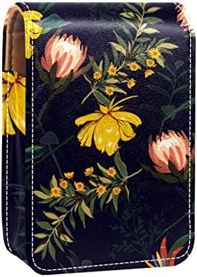 ORYUEKAN držač za ruž za usne Mini torba putna kozmetička torbica, organizator sa ogledalom za vanjsku torbicu za vjenčanje djeveruše, Pastorable Flowers Vintage Autumn Floral