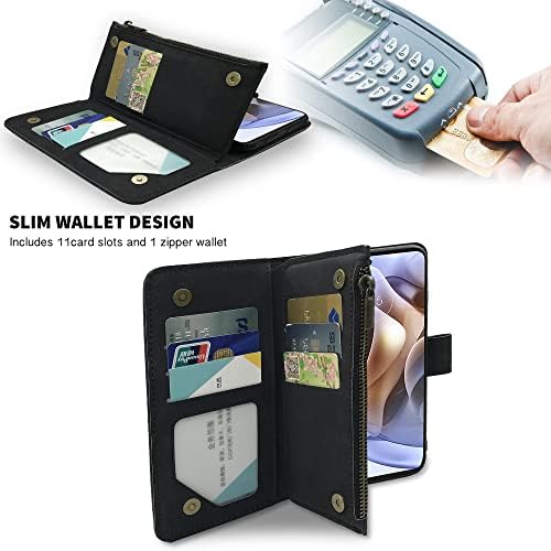 Kompatibilno sa Motorola Moto G31/G41 futrolom za novčanik i premium vintage kožnom postoljem za držač kreditne kartice Cell Accessories