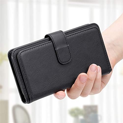 Xyx torbica za novčanik za Samsung S23 Ultra, jednobojna PU kožna torbica sa preklopnim novčanikom sa 10 utora za kartice za Galaxy