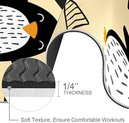 Unicey debela neklizajuća Vježba & amp; fitnes 1/4 prostirka za jogu sa slatkom rukom nacrtanom Penguin Doodle šablonom Print za Yoga