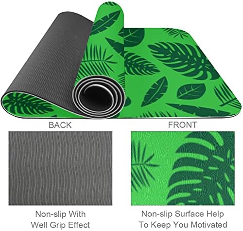 Siebzeh različiti zeleni listovi uzorak Premium debljine prostirke za jogu Eco Friendly Rubber Health & amp; fitnes neklizajuća prostirka